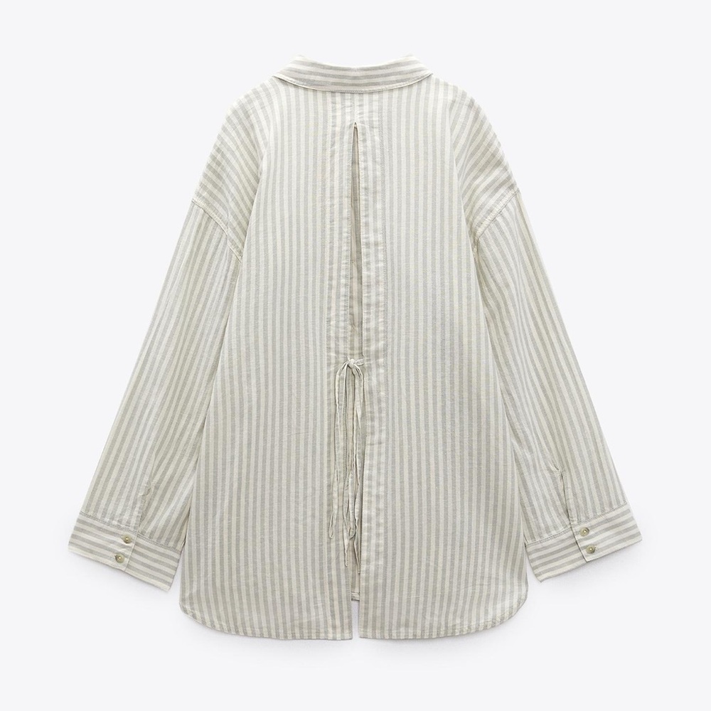 Zara linen oversized button up - L